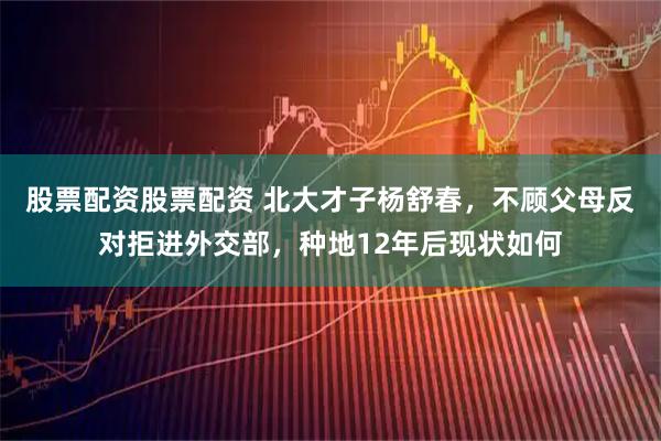 股票配资股票配资 北大才子杨舒春，不顾父母反对拒进外交部，种地12年后现状如何